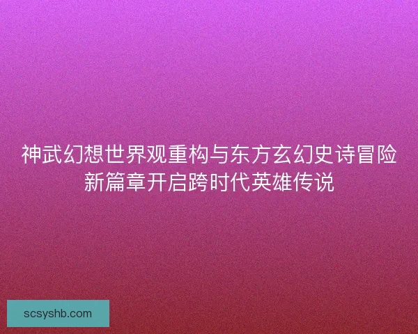 神武幻想世界观重构与东方玄幻史诗冒险新篇章开启跨时代英雄传说 神武幻想世界观重构与东方玄幻史诗冒险新篇章开启跨时代英雄传说