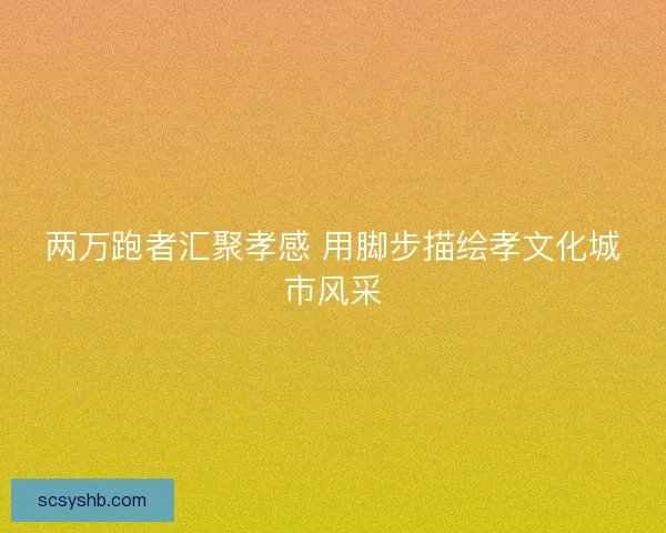 两万跑者汇聚孝感 用脚步描绘孝文化城市风采 两万跑者汇聚孝感 用脚步描绘孝文化城市风采
